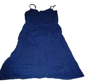 Old Navy Blue Eyelet Sleeveless Fit & Flare Sundress Dress Kids Girls Size S - Picture 1 of 3