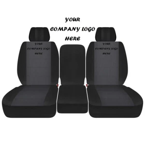 Designcovers 40-20-40 Front Fits 11-18 Ram 1500-3500/Blk Charcoal W COMPANY LOGO - Picture 1 of 7