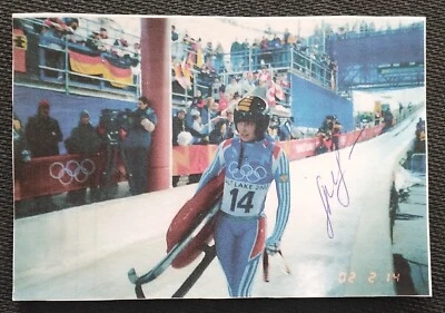 9778 Anastasia Oberstolz RUS ITA Rodeln Foto AK original signiert - Bild 1 von 2