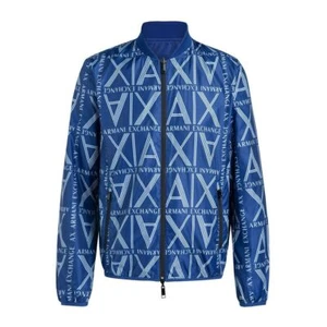 Chaqueta de Bombardero Pequeña con Logotipo Cuadrado Reversible con Cremallera ARMANI EXCHANGE AX Nueva con Etiquetas - Imagen 1 de 5
