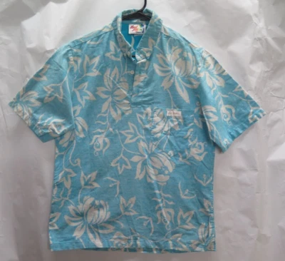 Vtg Local Motion Hawaiian Pullover Reverse Print Shirt Sz M USA Surf 80s 90s - Image 1 of 4