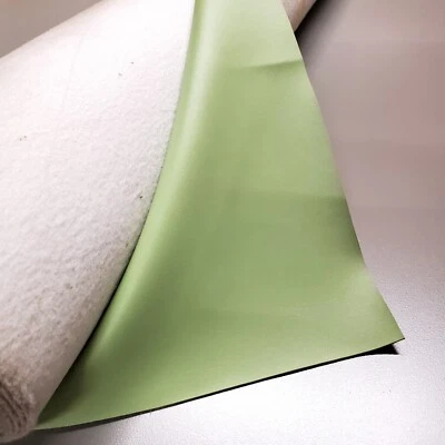 Maharam Pitch Ridge Green Vegan Leatherette Jewelry Upholstery Fabric 15yd Roll - Image 1 of 4