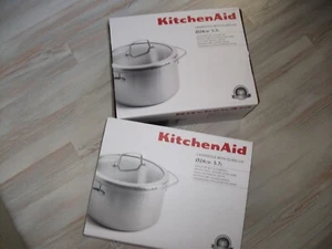 KitchenAid Kochtopf Set 2 Stück 24cm Kasserolle 5,7L mit Glasdeckel Edelstahl - Bild 1 von 2