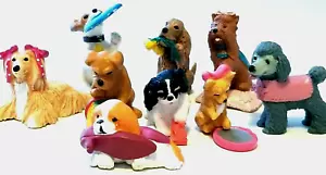 9 raros vintage M.E.G. Figuras PVC Perros Cachorros 1994/95 Spaniel Poodle Yorkie - Imagen 1 de 12