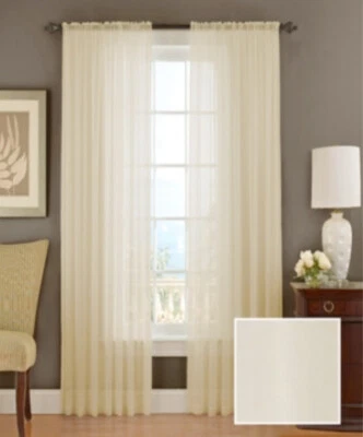 Vue By Ellery Textured Chiffon Ivory 95” Panel - Image 1 of 2