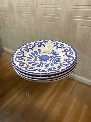 Artisan de Luxe Rose SCROLL MELAMINE Salad  9” Lunch Plates Set Of  4 - Image 1 of 4