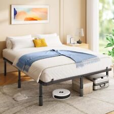 Bed Frame King Size, 14-Inch High Platform Bed with Steel Slat Support, 