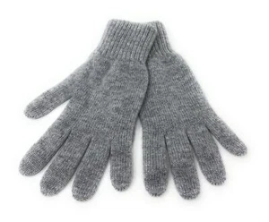 Pure Cashmere Gloves - Womens Short Cuff - Mid Grey - Made in Scotland UK - Imagen 1 de 1