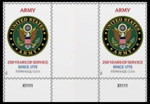US 6003 Army 250 Years F vert gutter plate pair MNH 2025 - Picture 1 of 1