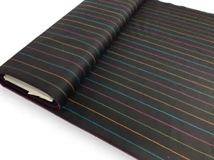 Tela de lana a rayas arco iris Notting Hill material de costura multibrillos - Imagen 1 de 7