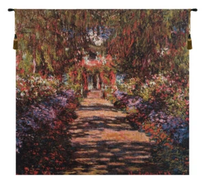 Timeless Belgian Allee De Monet Tapestry Elegant Wall Hanging Art Piece For Home - Picture 1 of 5