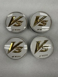 Work Wheels “VS” Silver/Gold BIG BASE center cap set of 4 genuine VS-KF# - Picture 1 of 7