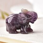 1.5'' Crystal Purple Amethyst Elephant Small Hand Carved Animal Home 1PC