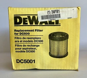 DeWALT HEPA FILTER DC5001H Replacement For DC500 VACUUM NOS NEW IN BOX - Picture 1 of 6