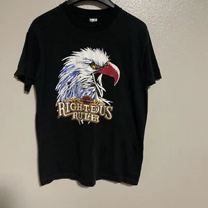 Vintage Harley Davidson T-Shirt Righteous Ruler Men Medium 1980’s Single Stitch - Picture 1 of 17