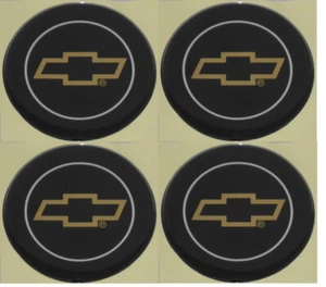 4 - 2.75" / 70mm DIA CHEVY BOW TIE EMBLEM WHEEL RIM CENTER CAP ROUND STICKER  - Picture 1 of 1