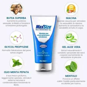 MAXSIZE GEL,ALLUNGAMENTO,INGRANDIMENTO PENE+POTENZA EREZIONI/PRESTAZIONI+REGALO* - Foto 1 di 7