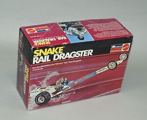 ORIG 1971 SNAKE RAIL DRAGSTER DON PRUDHOMME 1/24 SCALE MODEL KIT IN BOX COMPLETE