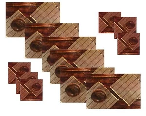 PVC Wooden Style Dining Table Place Mats with Coaster 44x29 cm Set of 6 US - Picture 1 of 3