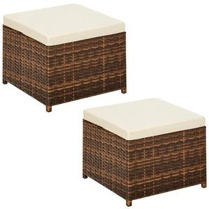 Zwei Poly Rattan Aluminium Sitzhocker Rattanmöbel Stühle 2er Set B-Ware - Bild 1 von 2