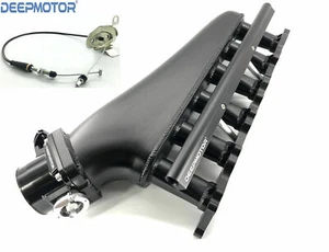 RB25DET RB25 Tig Welded Intake Manifold 90mm Throttle Body Black - Picture 1 of 11
