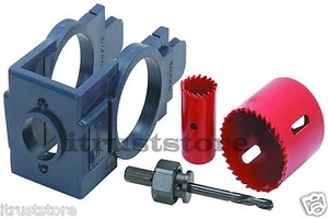 DOOR ENTRY LOCK INSTALLATION JIG DRILLING DRILL BIT GUIDE SET KIT TOOL HOLE - Picture 1 of 3
