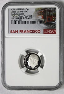 2021-S Silver Proof Roosevelt Dime NGC PF70 Ultra Cameo Early Releases - Picture 1 of 2