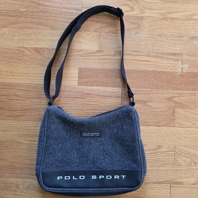 Bolso Bandolera Gris Lana Polo Ralph Lauren Años 90 Y2K Ropa de Calle  Foto 1 de 4