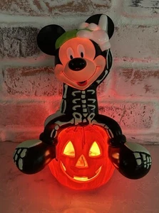 Disney Mickey Mouse Skeleton Costume Light Up Glow In The Dark Pumpkin Halloween - Picture 1 of 11