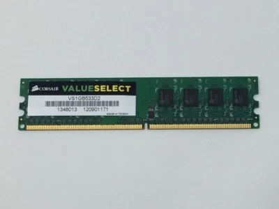 VS1GB533D2 Corsair 1GB PC2-4200 DDR2-533MHz non-ECC Unbuff CL4 240-Pin DIMM Mem - Image 1 of 3