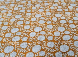 Hand Block Print Indian Cotton Dressmaking Running Craft Sewing Fabric 5 Yard - Picture 1 of 4