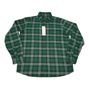 Uniqlo Flannel Shirt Mens Small Green Plaid Long Sleeve Brushed Cotton Button Up - Picture 1 of 13