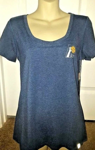 INDIANA PACERS Womens T Shirt Size Medium '47 Brand Top Blue Soft New NBA Tee Cover
