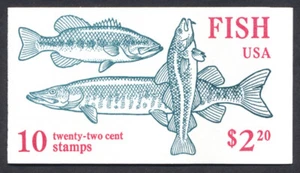 US Stamps #BK154 - 2205-2209 = FISH Booklet 1986 - 10 x 22¢ - Picture 1 of 2
