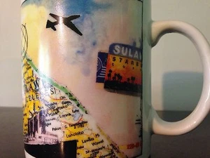 Starbucks Sulawesi Mug Cup 1995 Jackal Coffee Tea Plane Aviation Map Castle - Picture 1 of 4