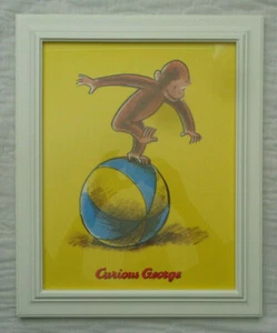 Curious George spielt auf einem Ball 11x14 gerahmter Kunstdruck von Rey, H. A., SELTEN, SAUBER! - Bild 1 von 4