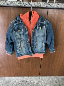 Pura Vida Zip Up Jean Jacket W/ Liner Inside (Very Soft) Hoody - Size:4 Years - Picture 1 of 8
