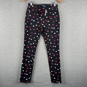The Childrens Place Leggings Girls 14 Black with Hearts New - Picture 1 of 10