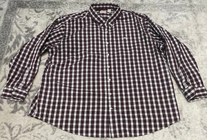 Dockers men’s purple/white gingham dress shirt 2X long sleeve button down - Picture 1 of 9