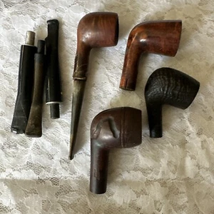 Vintage Lot Wooden Smoking Tobacco Pipe Parts - Picture 1 of 11