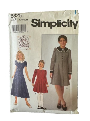 8825 Simplicity Girls Dress Fit Flare Princess Rare Editions Size 7 8 10 12 14 - Image 1 of 2