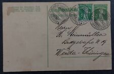 1909 Switzerland 5c Stamped Postcard ties 2 Stamps cd Luzern-Weida