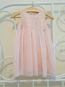 Baby Girl DKNY Pink Sequin Tulle Dress Age 12 Months RRP £85 - Picture 1 of 4