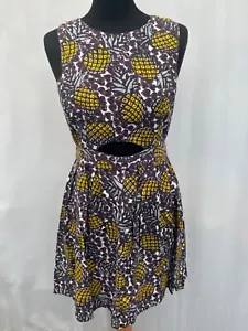 Topshop Multicoloured Cotton Sleeveless Dress Size 12 Women - Picture 1 of 8