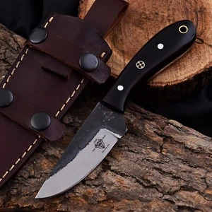 Custom Hand forged High Carbon 1095 Steel Hunting Knife Buffalo Horn Handle EDC - Picture 1 of 7