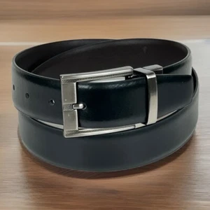Cinturón reversible con hebilla de metal Van Heusen para hombre negro/marrón talla 32 ¡CASI COMO NUEVO!! - Imagen 1 de 11