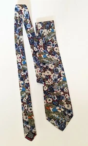 Disney Tie Rack 100% Silk Men's Red FloralTie Donald Duck Lawn Mower - Picture 1 of 3