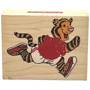 Rubber Stampede SUZY'S ZOO Rory on the Run Tiger Rubber Stamp 3 1/2 x 2 3/4" - Picture 1 of 4