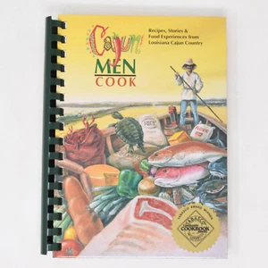 Cajun Men Cook Recipe Book Food Louisiana Hardcover Spiral Illustrated Beaver Cl - Foto 1 di 14