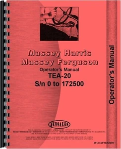 Ferguson TEA20 Tractor Owners Operators Manual SN# 0-172500 - Picture 1 of 6